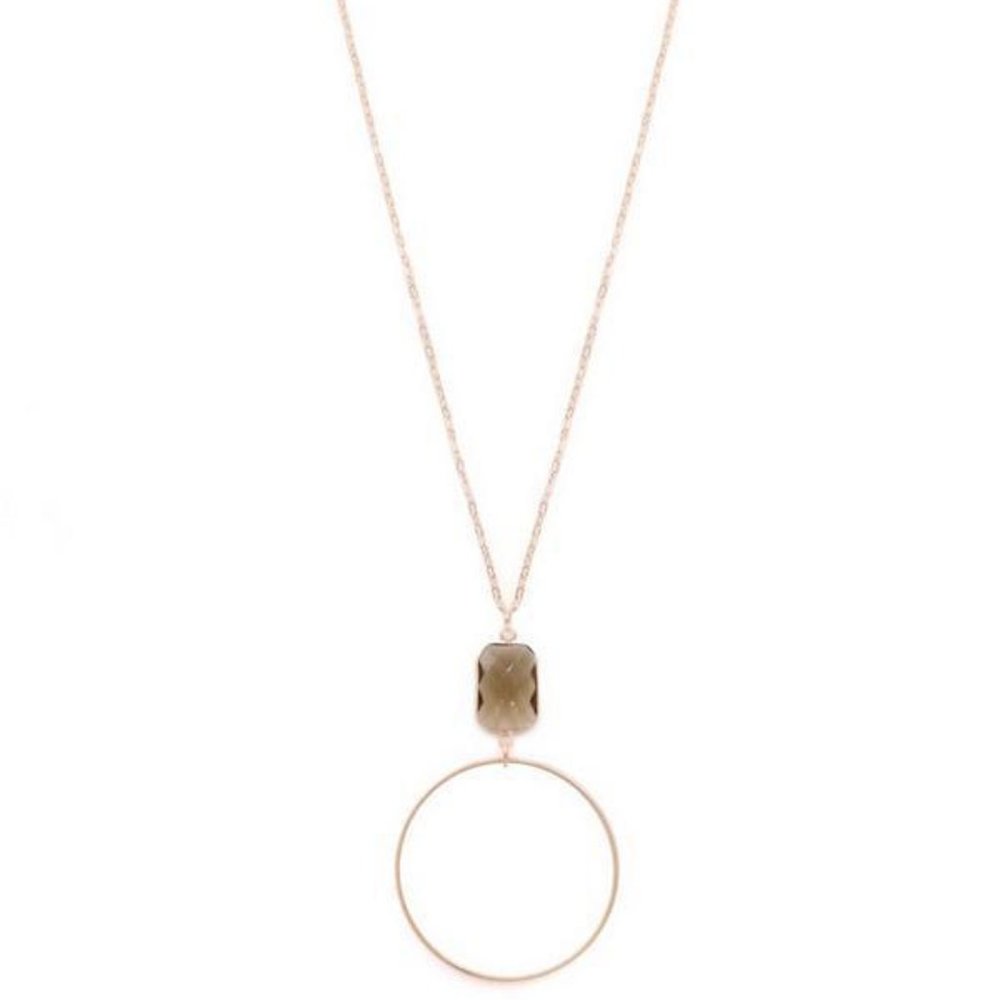 Ring Pendant Long Necklace Set
